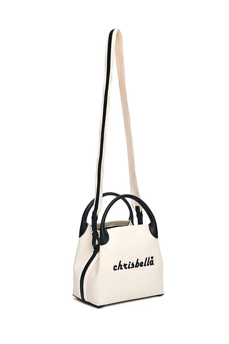 New High-End Letter Canvas Tote with Detachable Strap