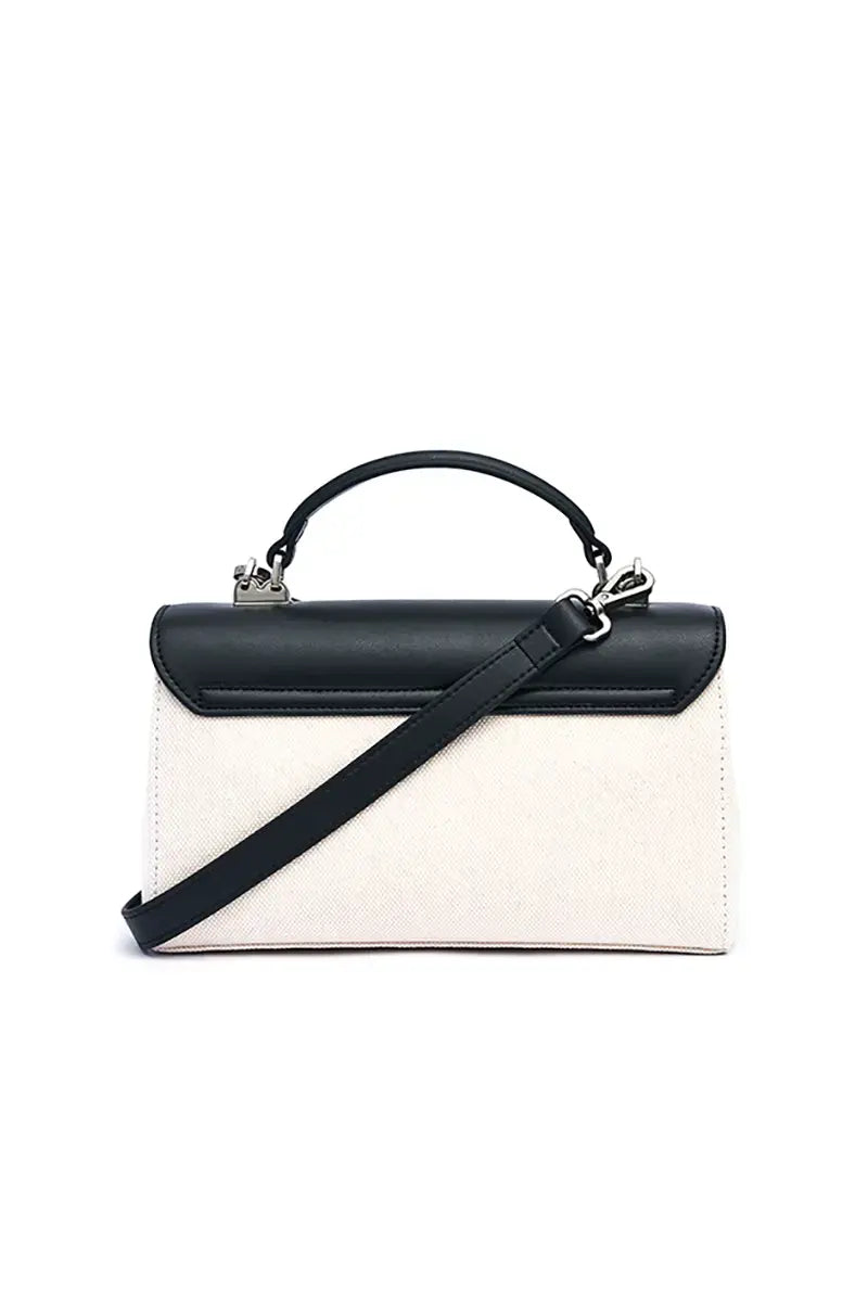 New Pebbled Leather & Canvas Shoulder Crossbody Tote