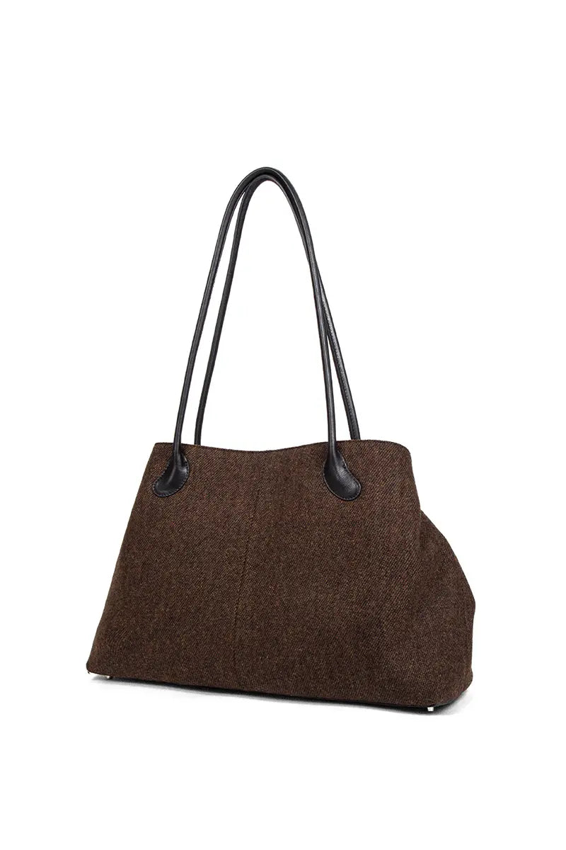 Woolen Shearling Top Handle Shoulder Crossbody Bag