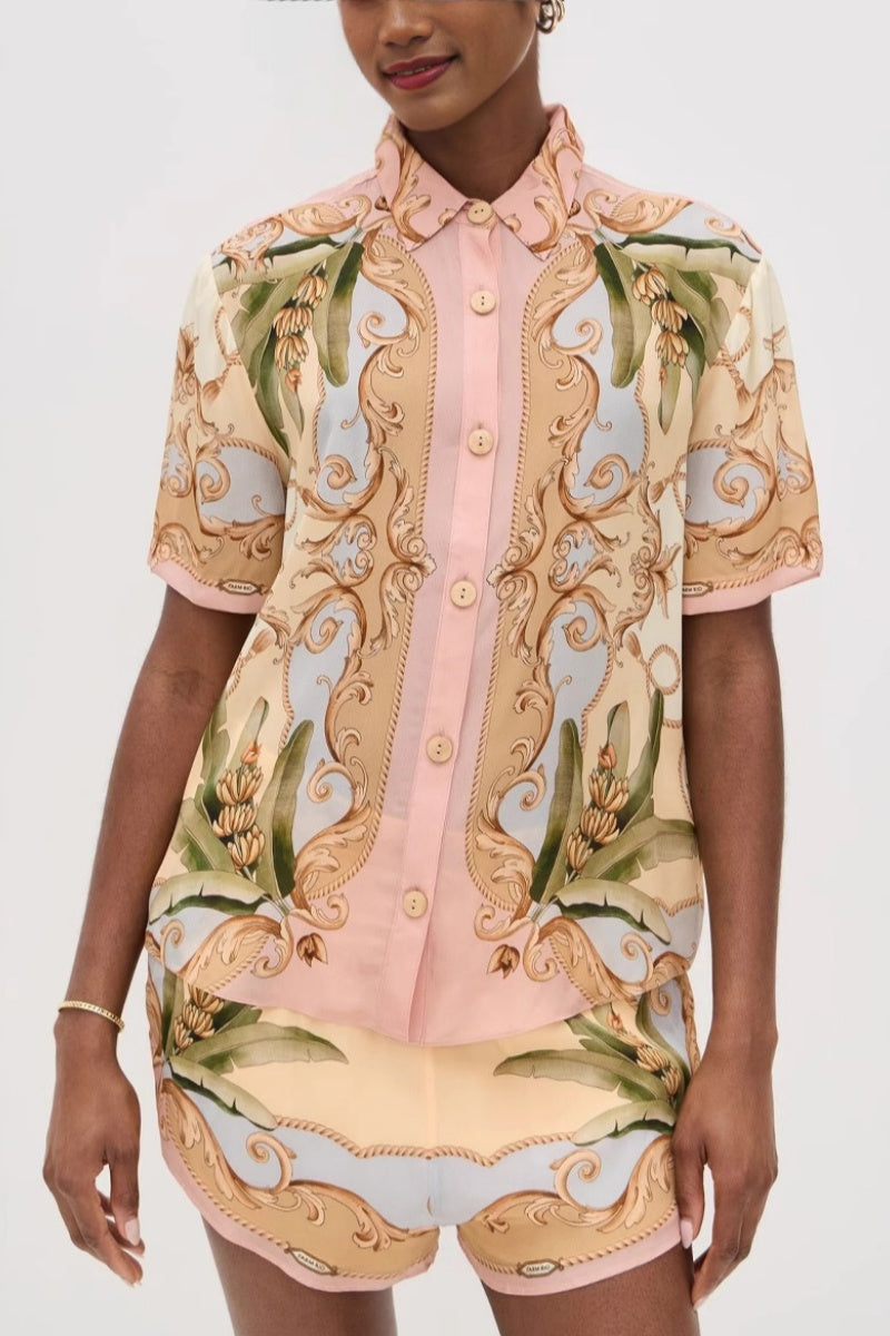 Elegant Linen Shirt & Shorts Set