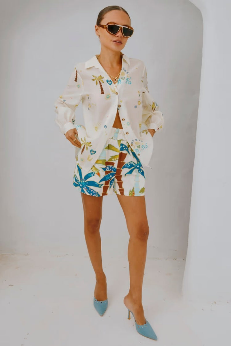 Printed Summer Shorts Set