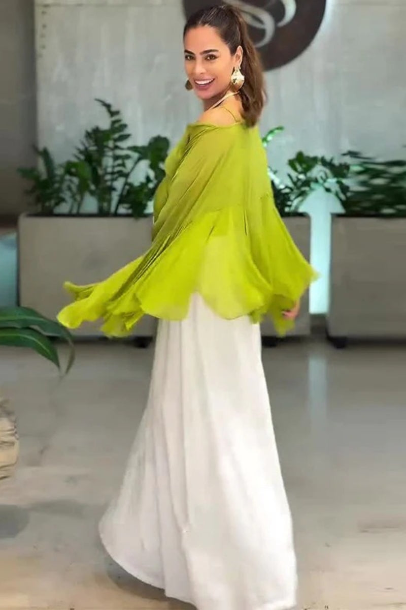 Flare Sleeve Long Pants Set