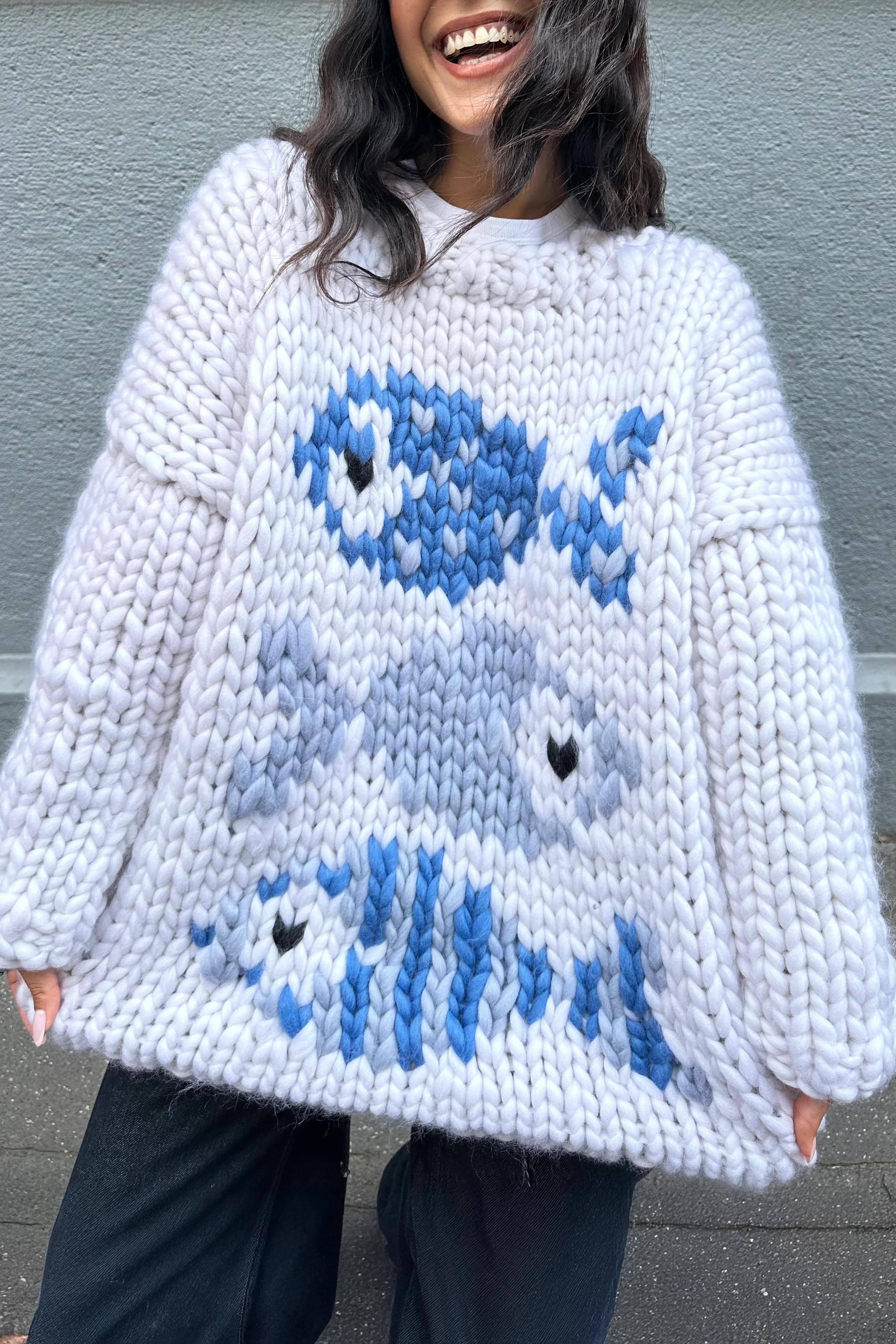 Chunky Knit Fish Pattern Sweater