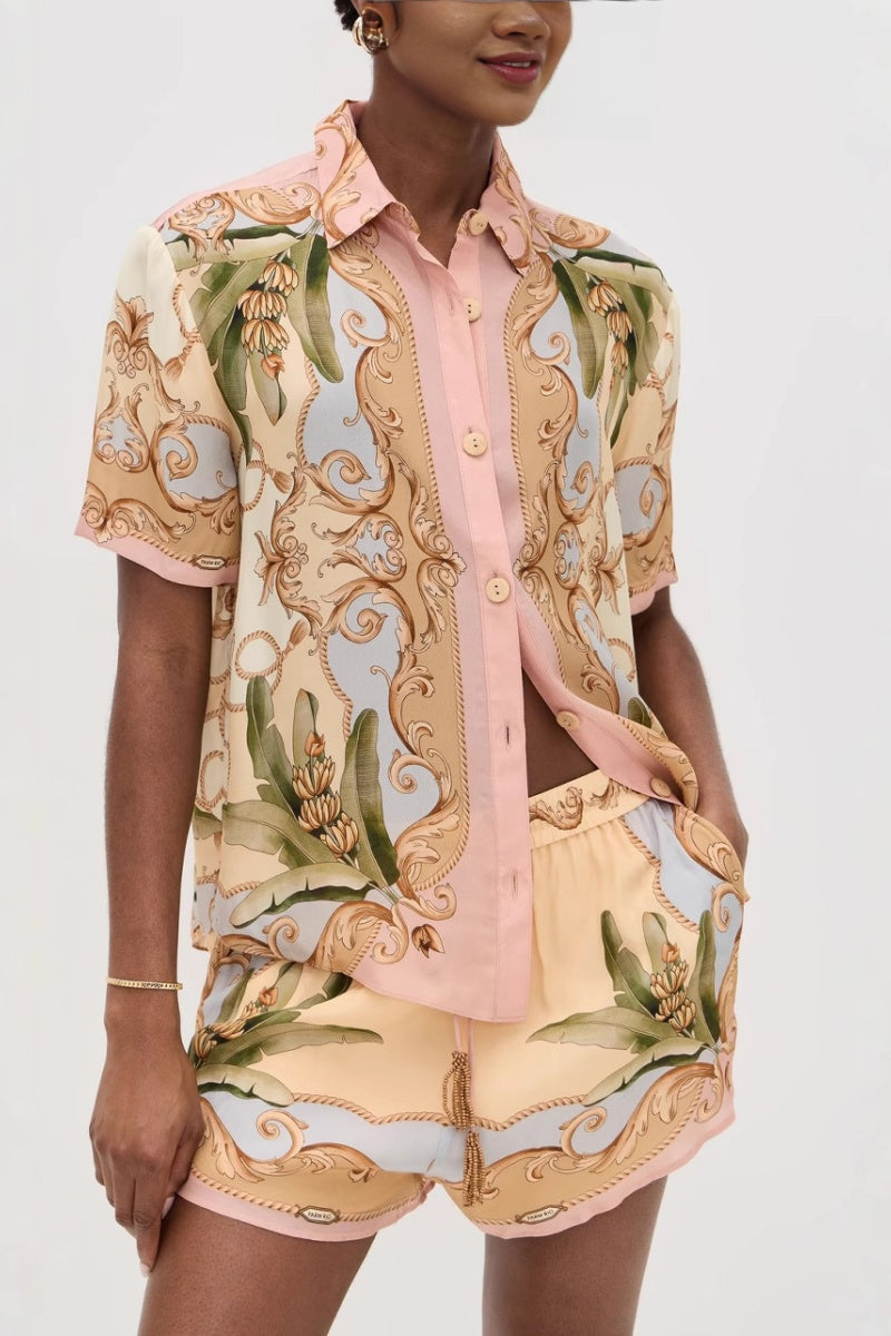 Elegant Linen Shirt & Shorts Set