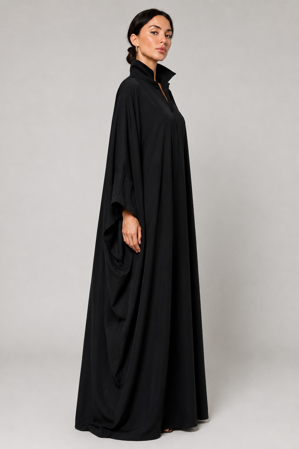 Bol Kesim Drapeli Kaftan Maxi Elbise