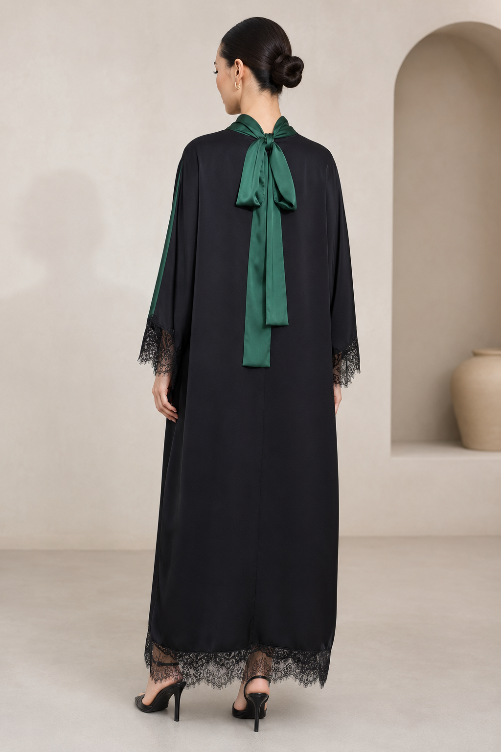 Emerald Colorblock Kaftan Dress