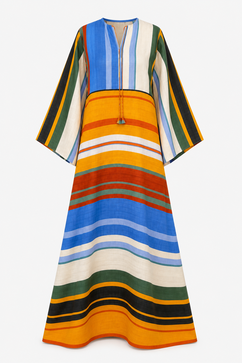 Sunset Stripe Kaftan Maxi Dress
