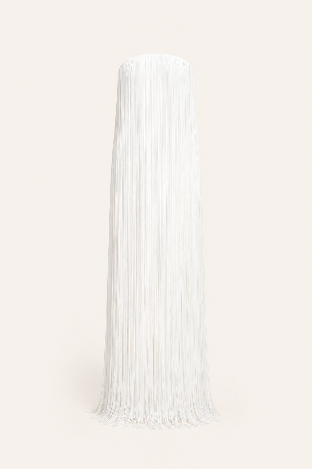 Robe colonne blanche à franges