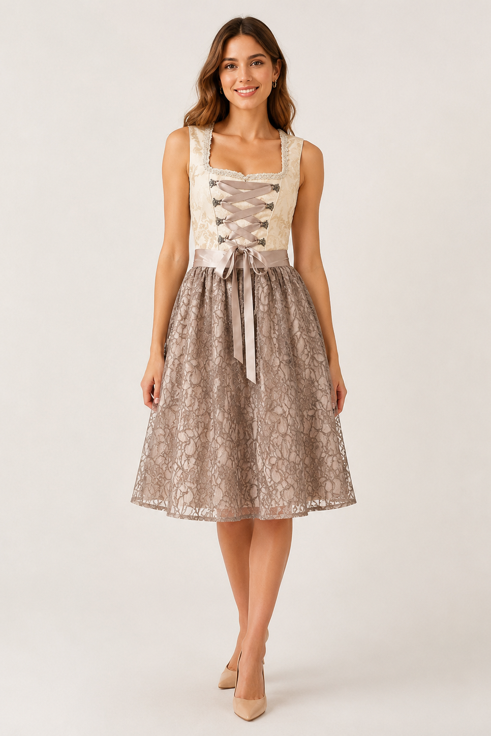 Šněrovací dirndl šaty z žakáru