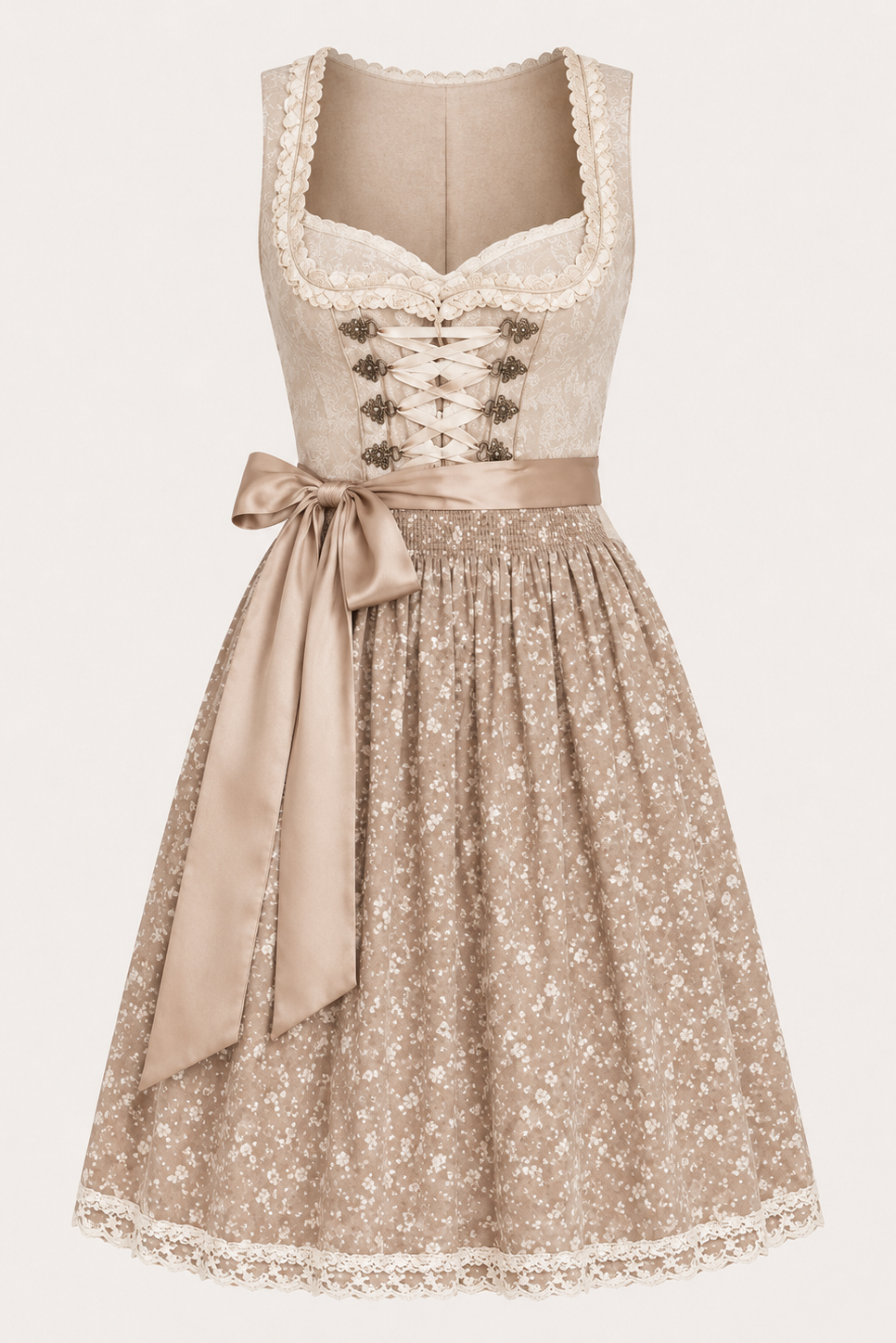 Květinové krajkové dirndl šaty