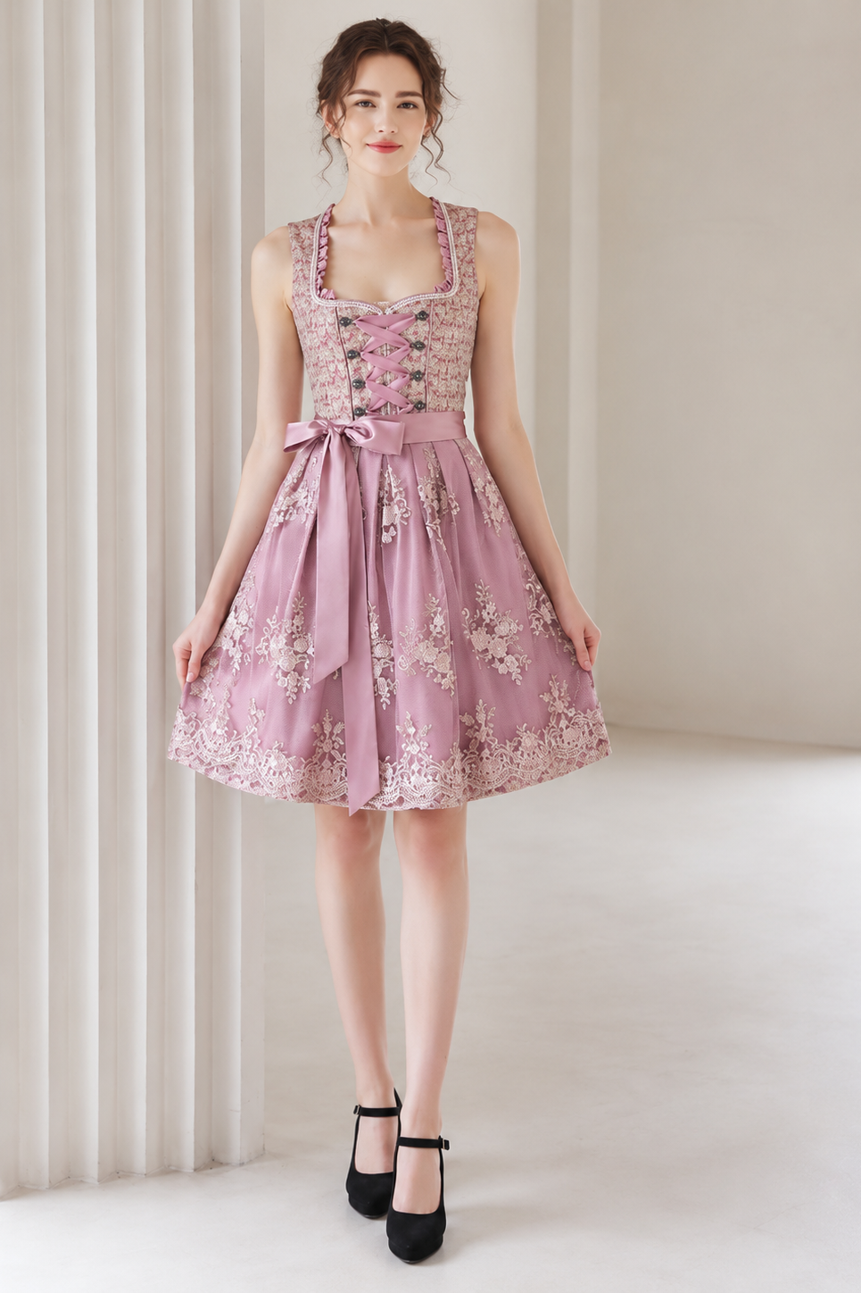 Rose Lace Dirndl Dress