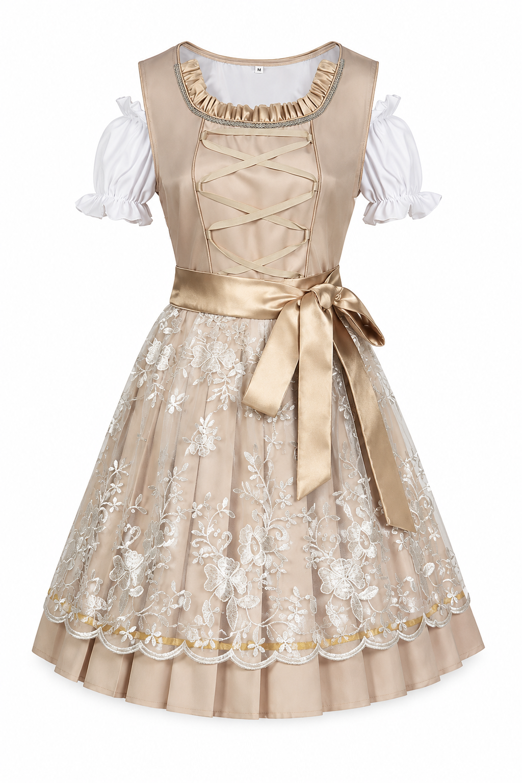 Floral Lace Dirndl Midi Dress