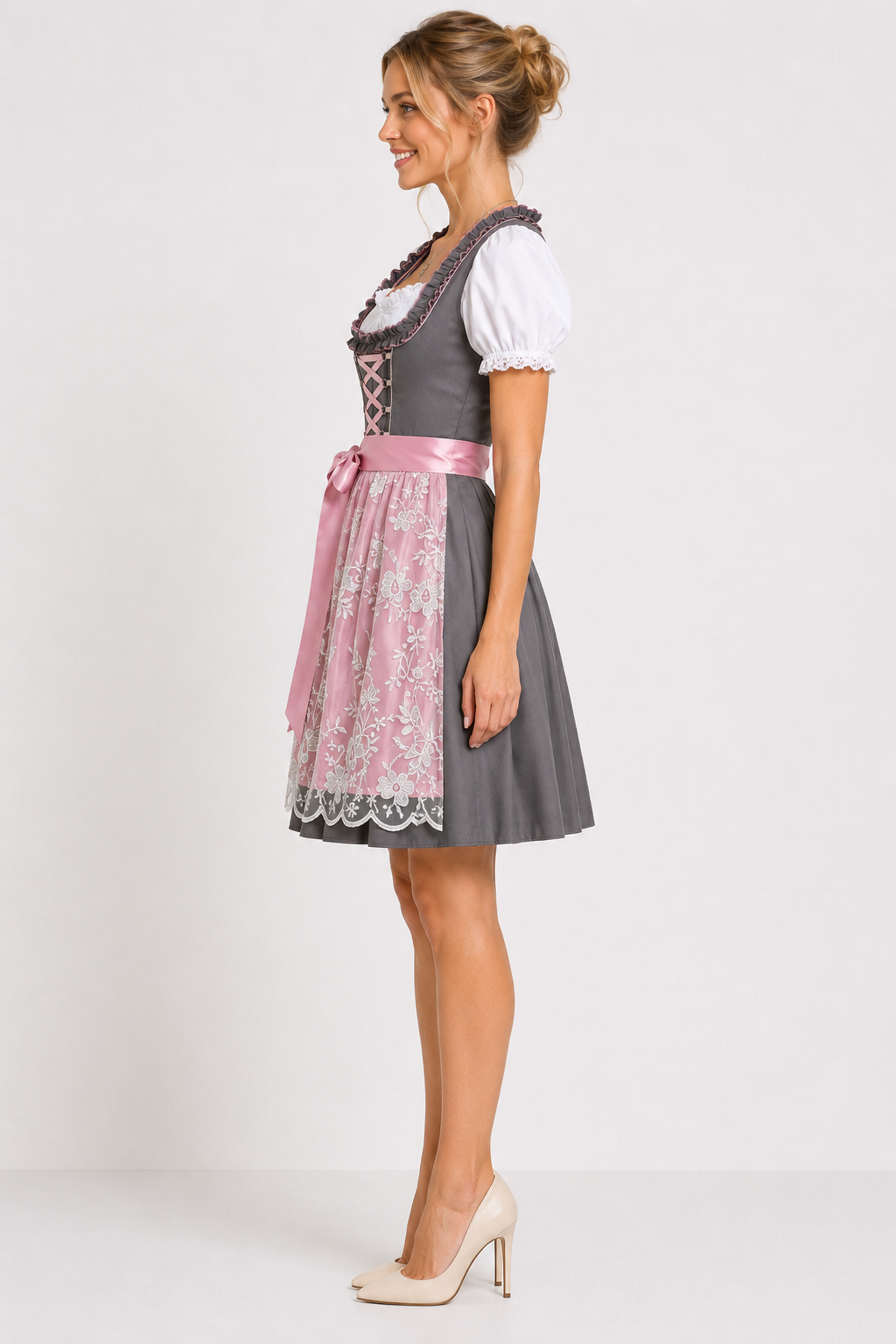 Vyšívaná zástěra Dirndl mini šaty
