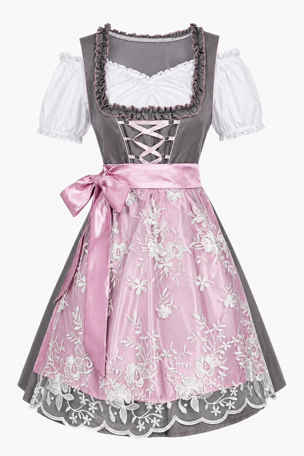 Vyšívaná zástěra Dirndl mini šaty