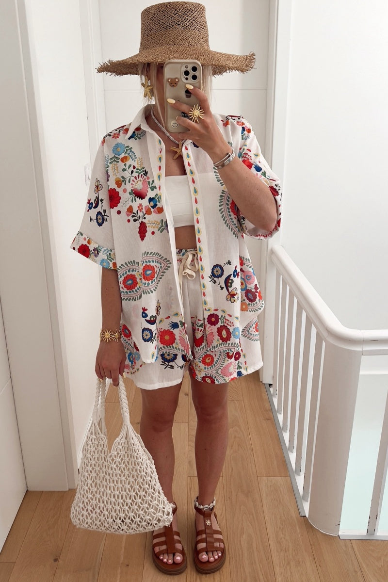 Bohemian Linen Shirt Set