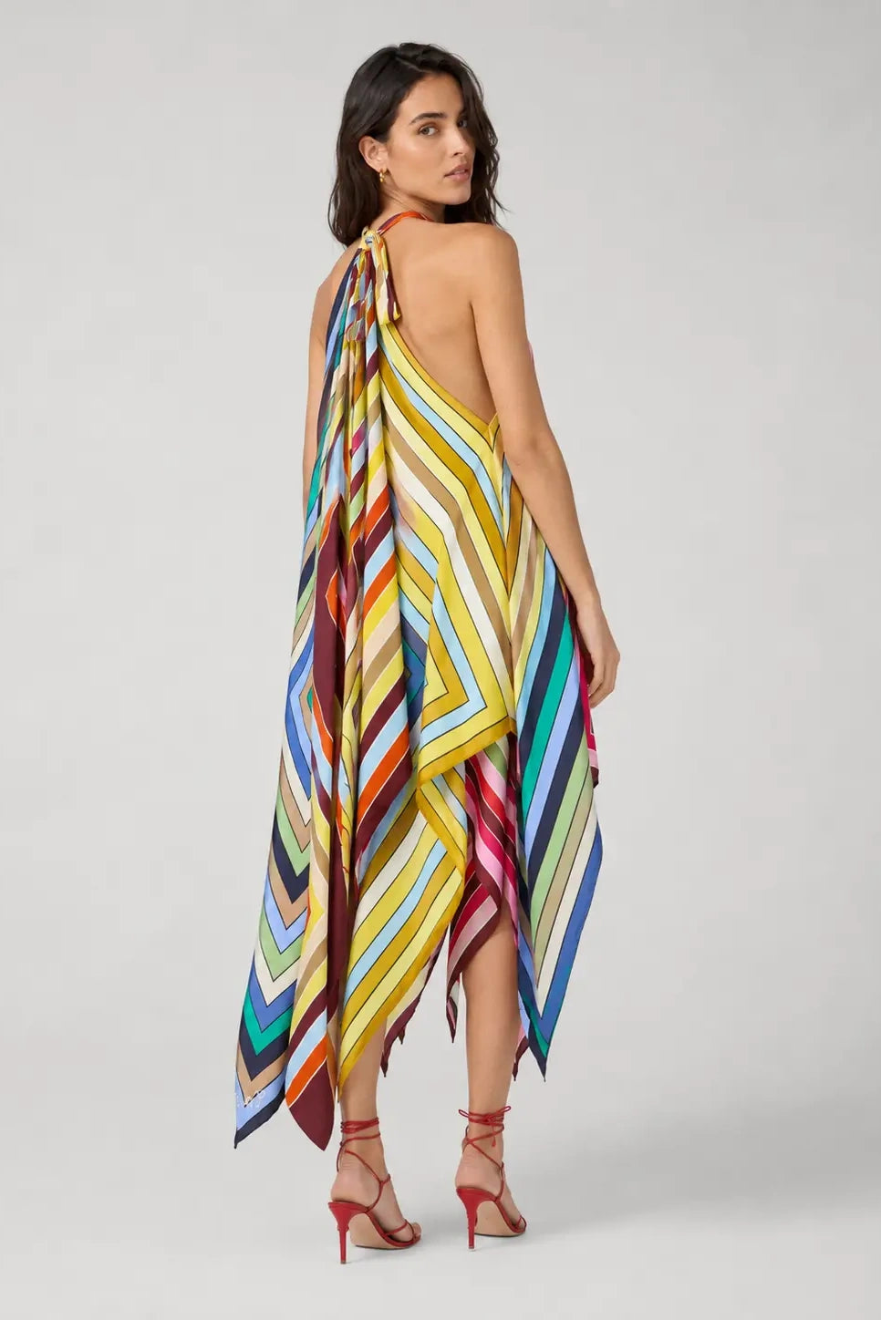 Geometric Halter Handkerchief Dress