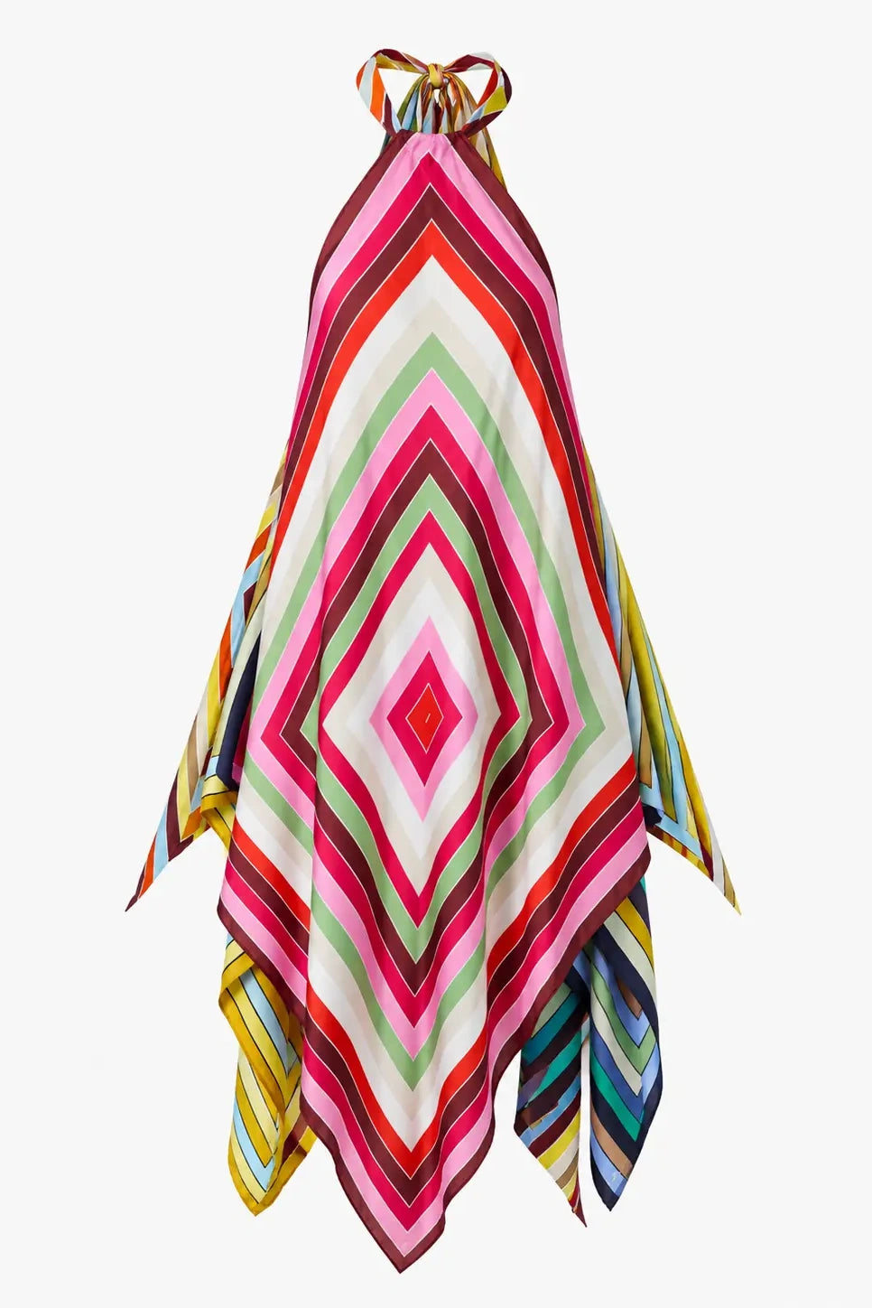 Geometric Halter Handkerchief Dress