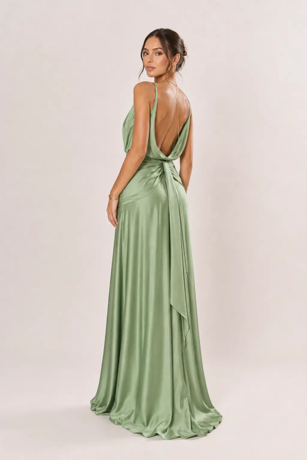 Ruched Draped Evening Gown