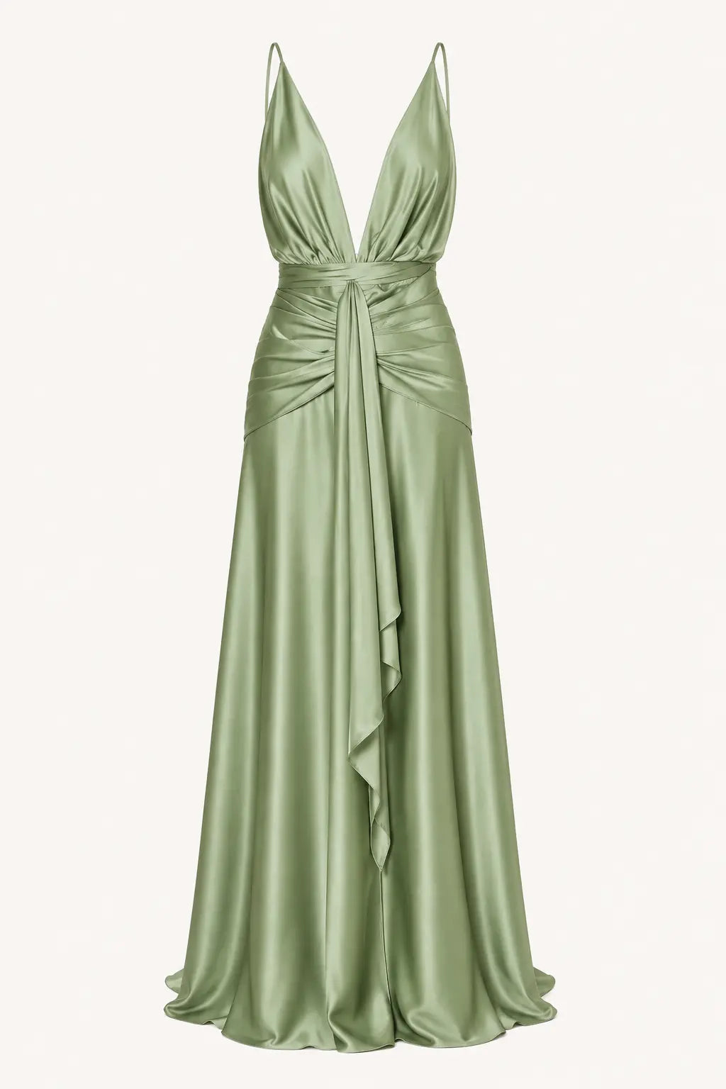 Ruched Draped Evening Gown