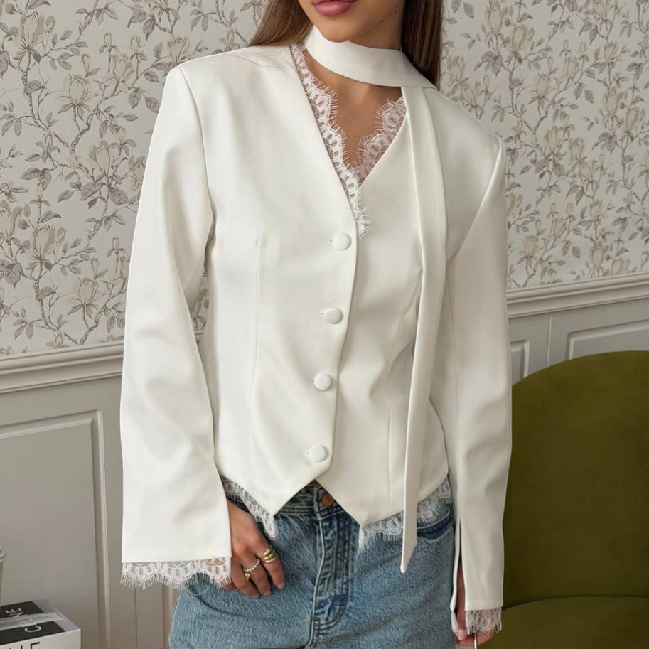 Retro Lace Patchwork Suit Jacket