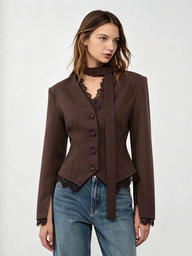 Retro Lace Patchwork Suit Jacket
