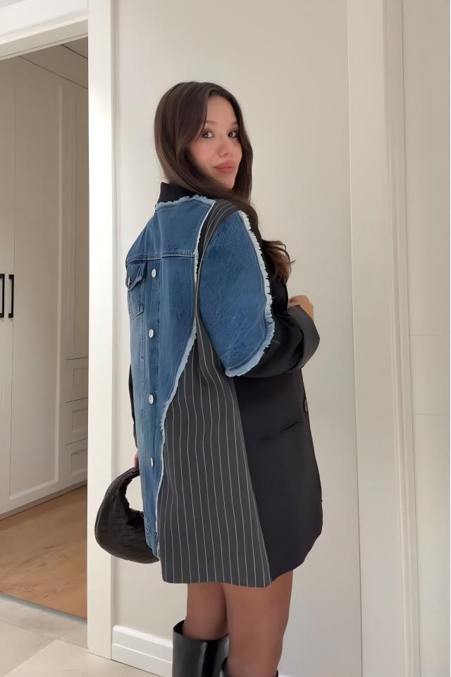 Edgy Contrast Panel Blazer
