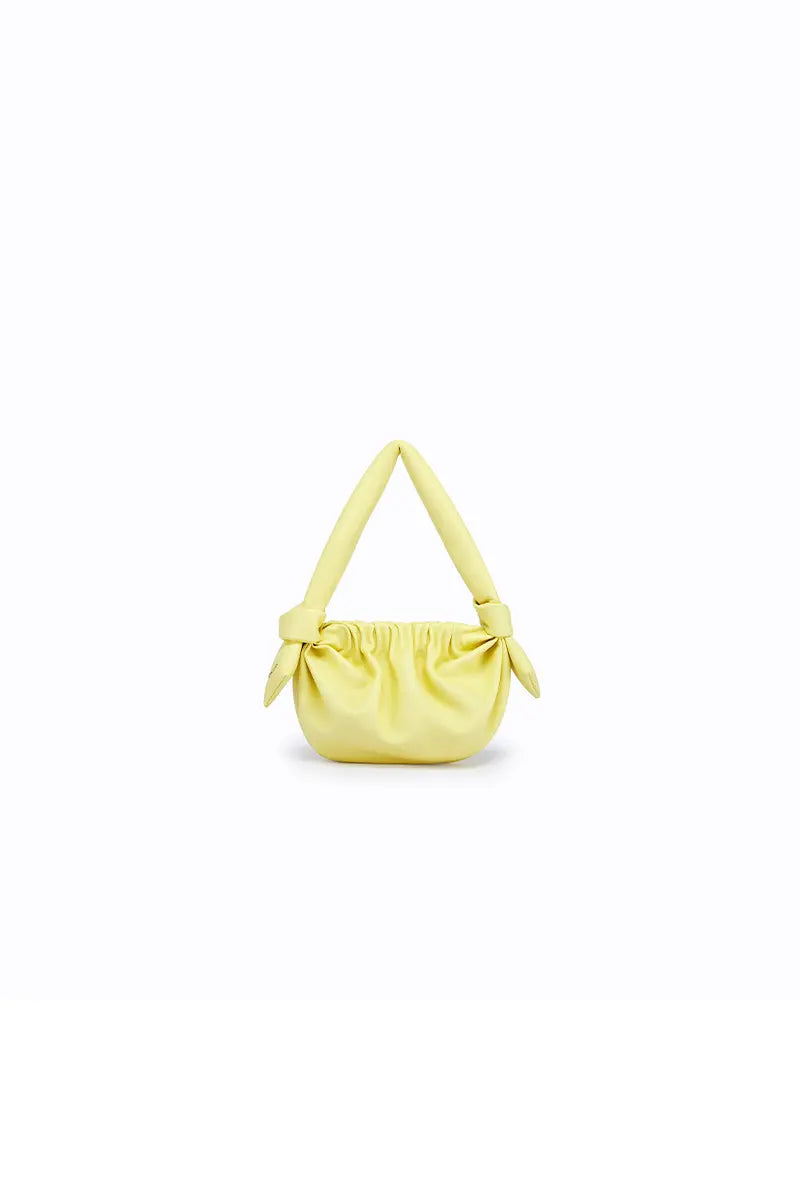 Leather Cloud Bag with Bow Detail