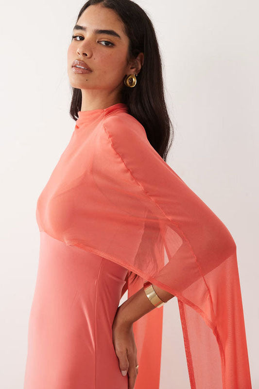 Pinalaking Cape Maxi Dress