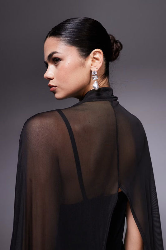 Pinalaking Cape Maxi Dress