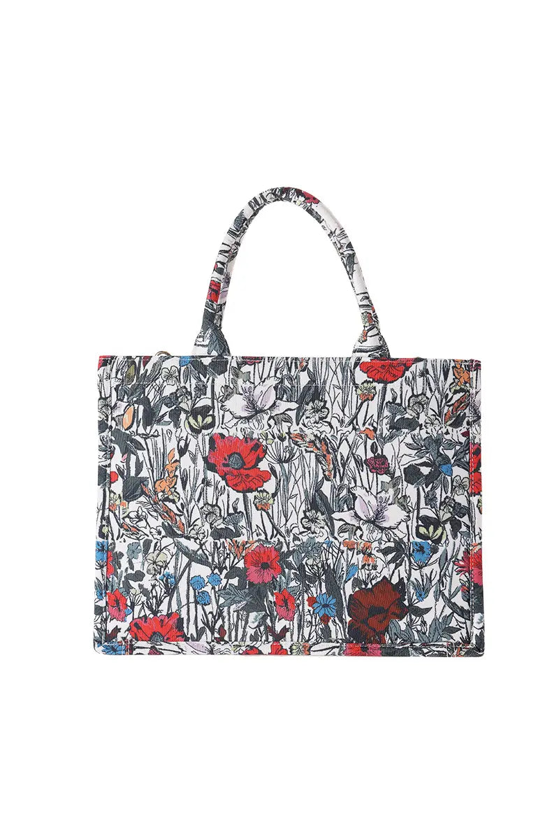 New Creative Canvas Tote Bag with Chinese-Inspired Print