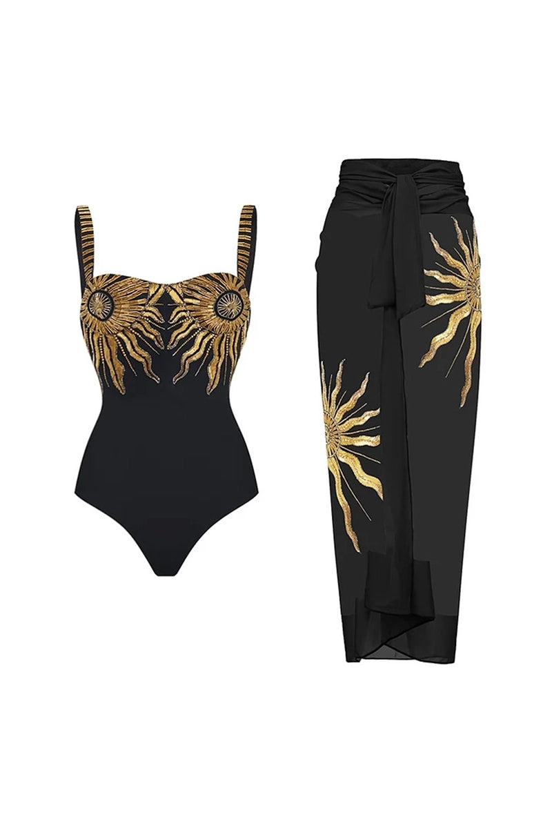 Sequin Sunflower One-Piece Swimsuit