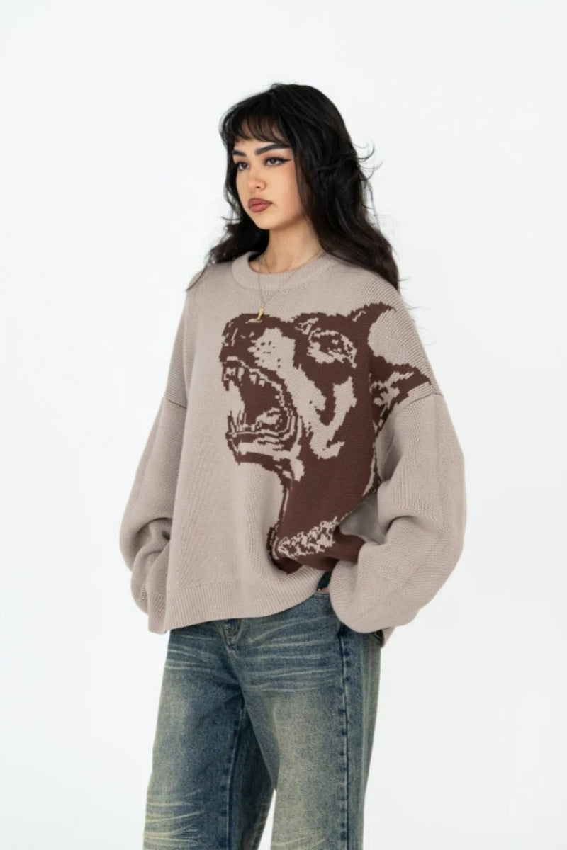 Doberman Graphic Knit Sweater