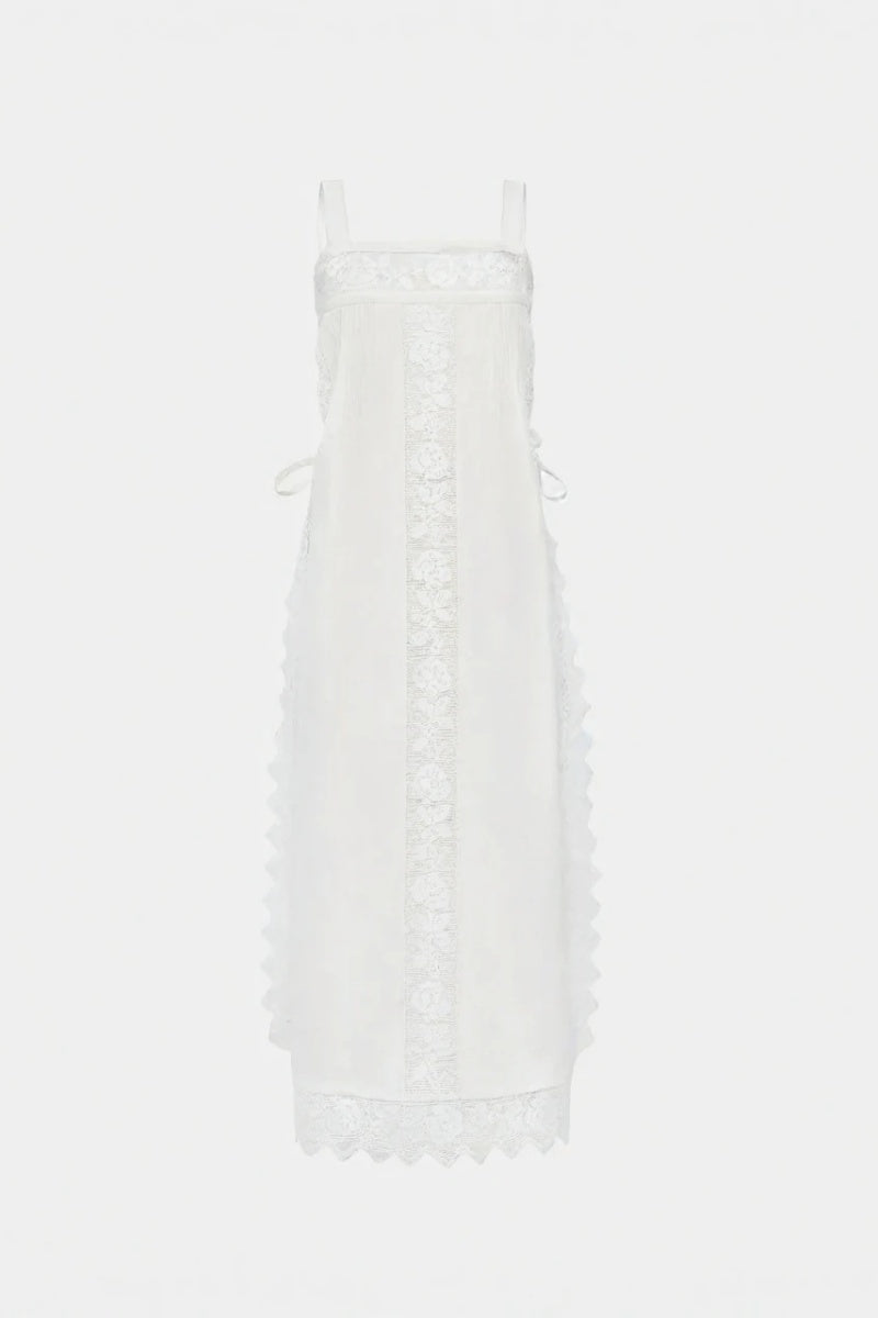 The Lace Linen Midi Dress