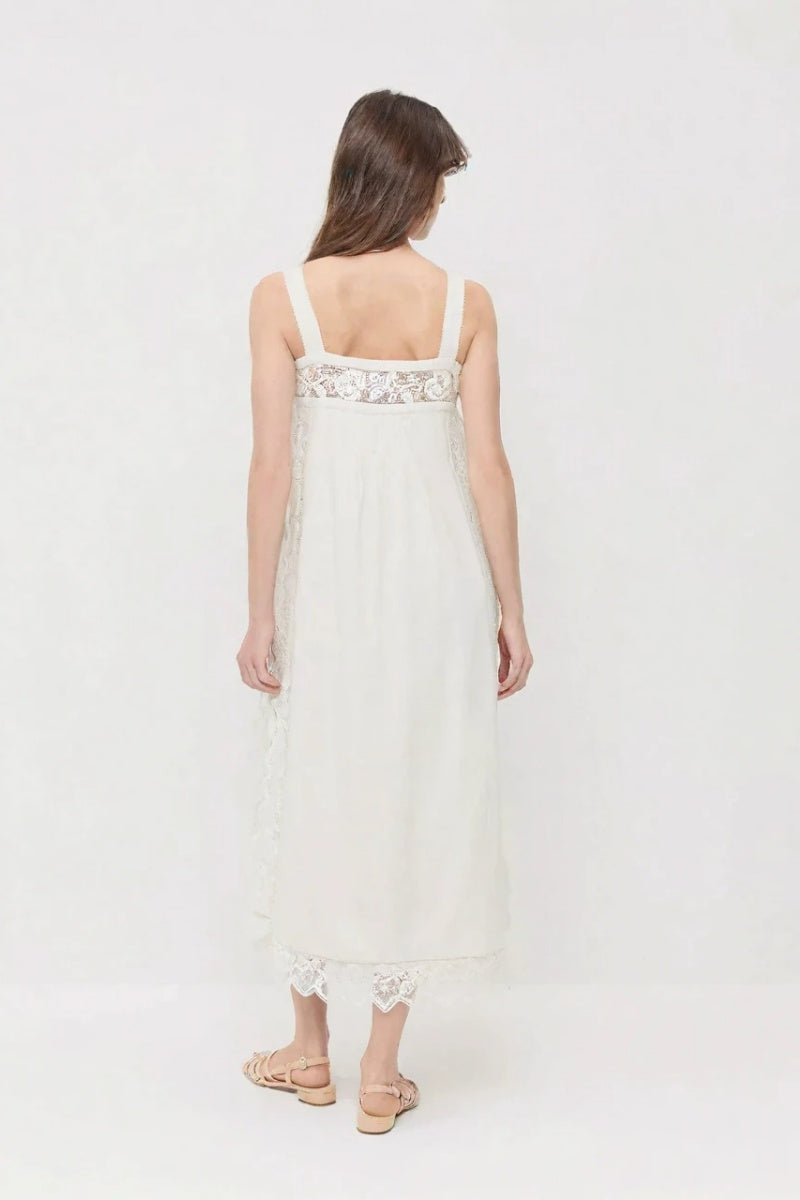The Lace Linen Midi Dress