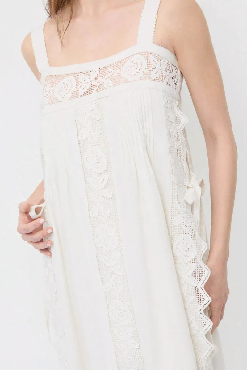 The Lace Linen Midi Dress