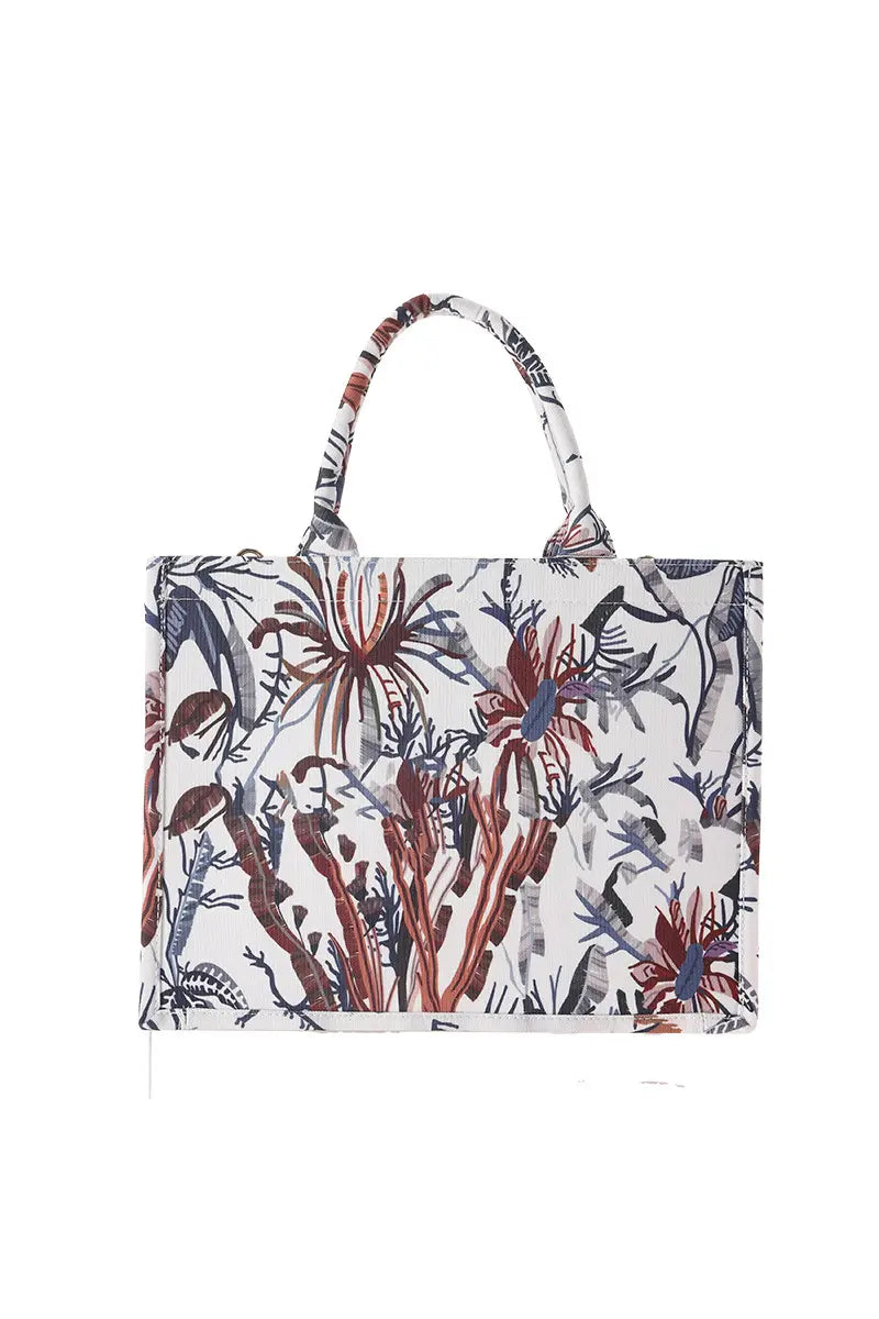 New Creative Canvas Tote Bag with Chinese-Inspired Print