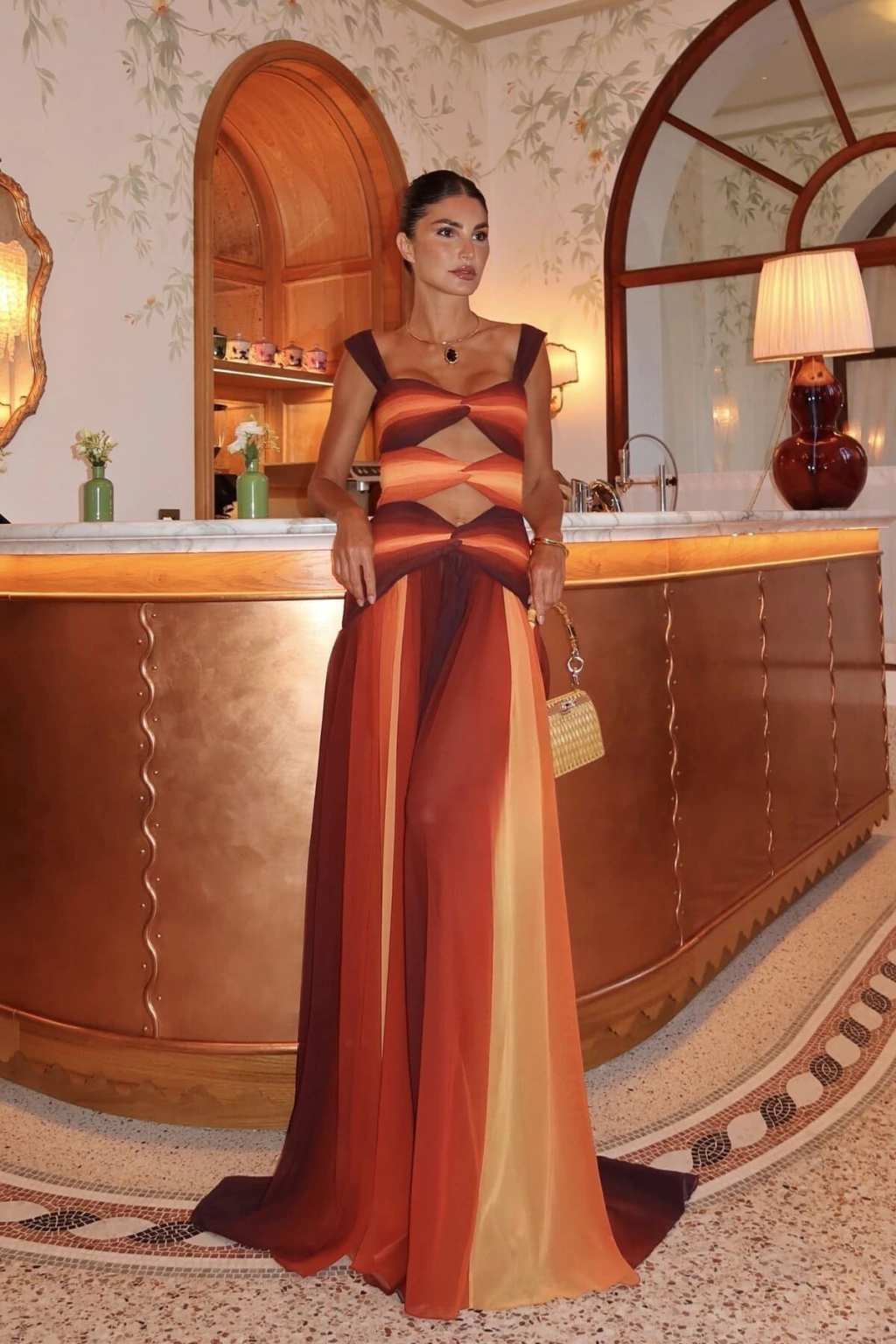 Sunset Hue Cutout Maxi Dress