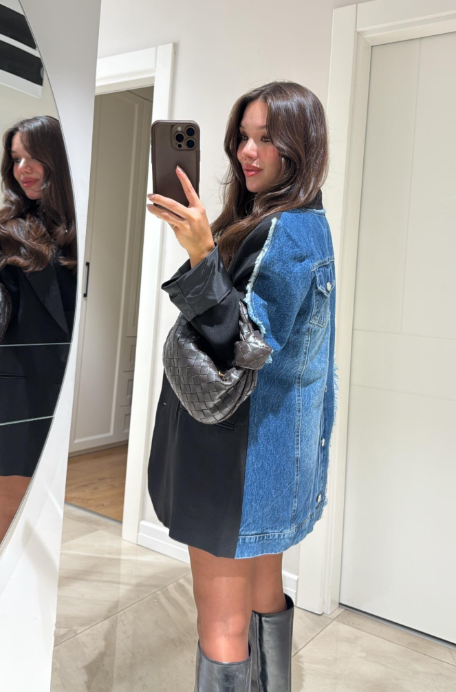 Edgy Contrast Panel Blazer