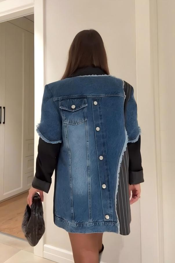 Edgy Contrast Panel Blazer